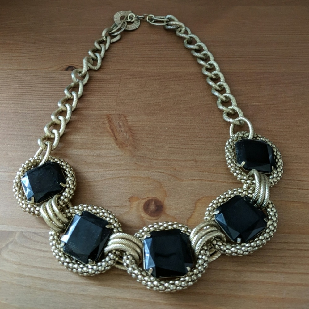 🖤 Black & Gold 💛 Chain Statement Necklace